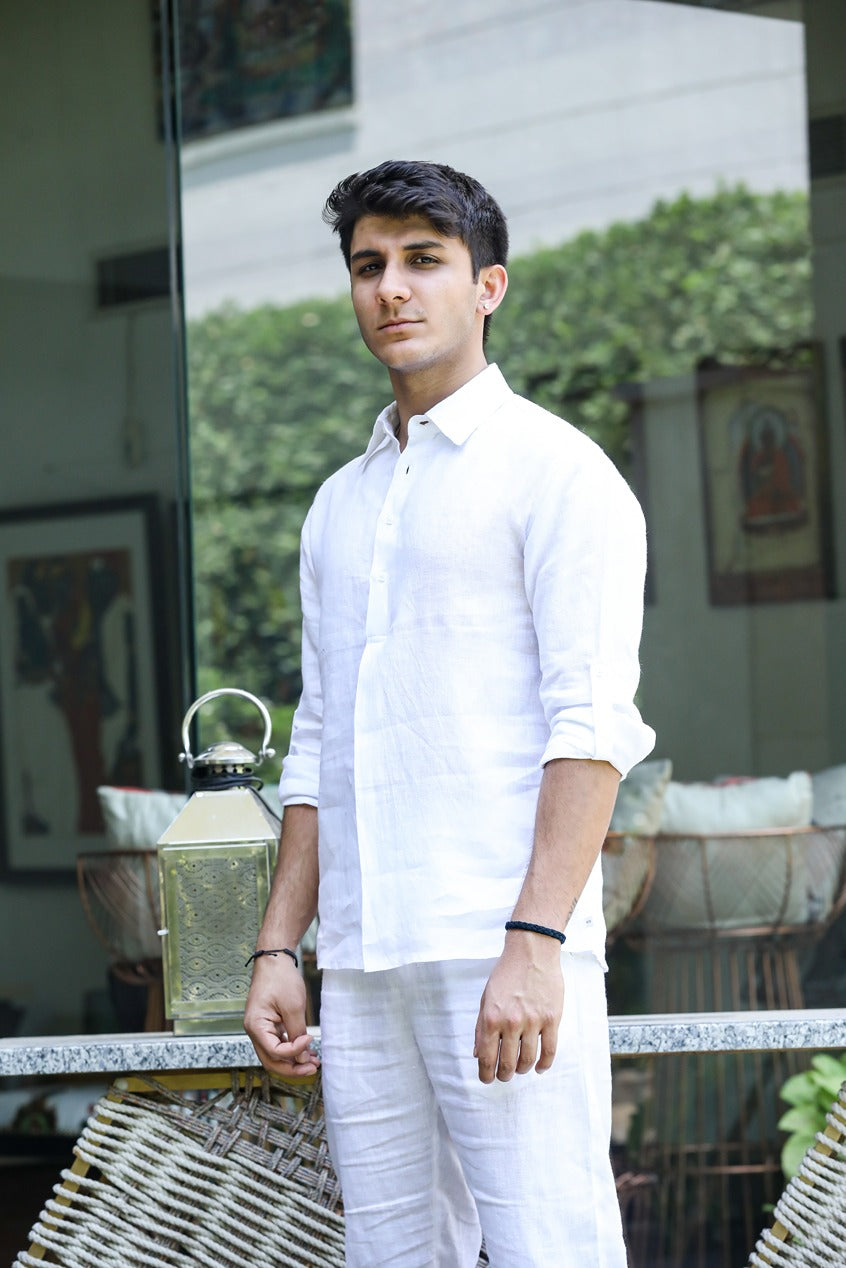 Pure White Linen Shirt