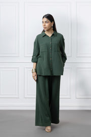 Dark Green Gauze Co Ord Set