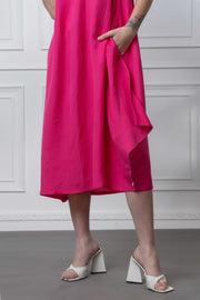 Dark Pink Linen Dress