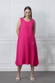 Dark Pink Linen Dress