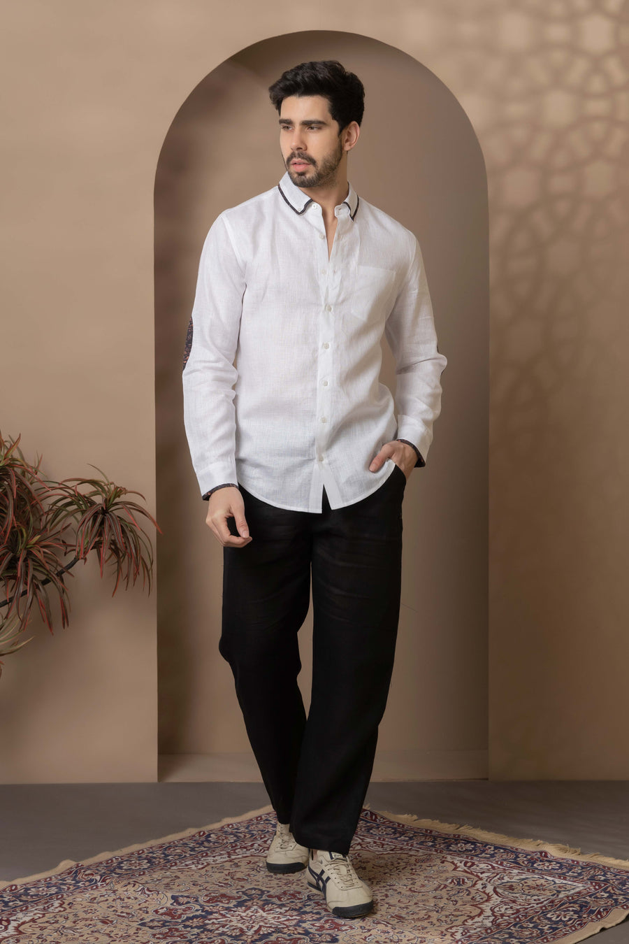 Black Linen Pants With Front Pockets