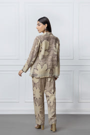 Organic Linen Print 3 Pc Co Ord Set