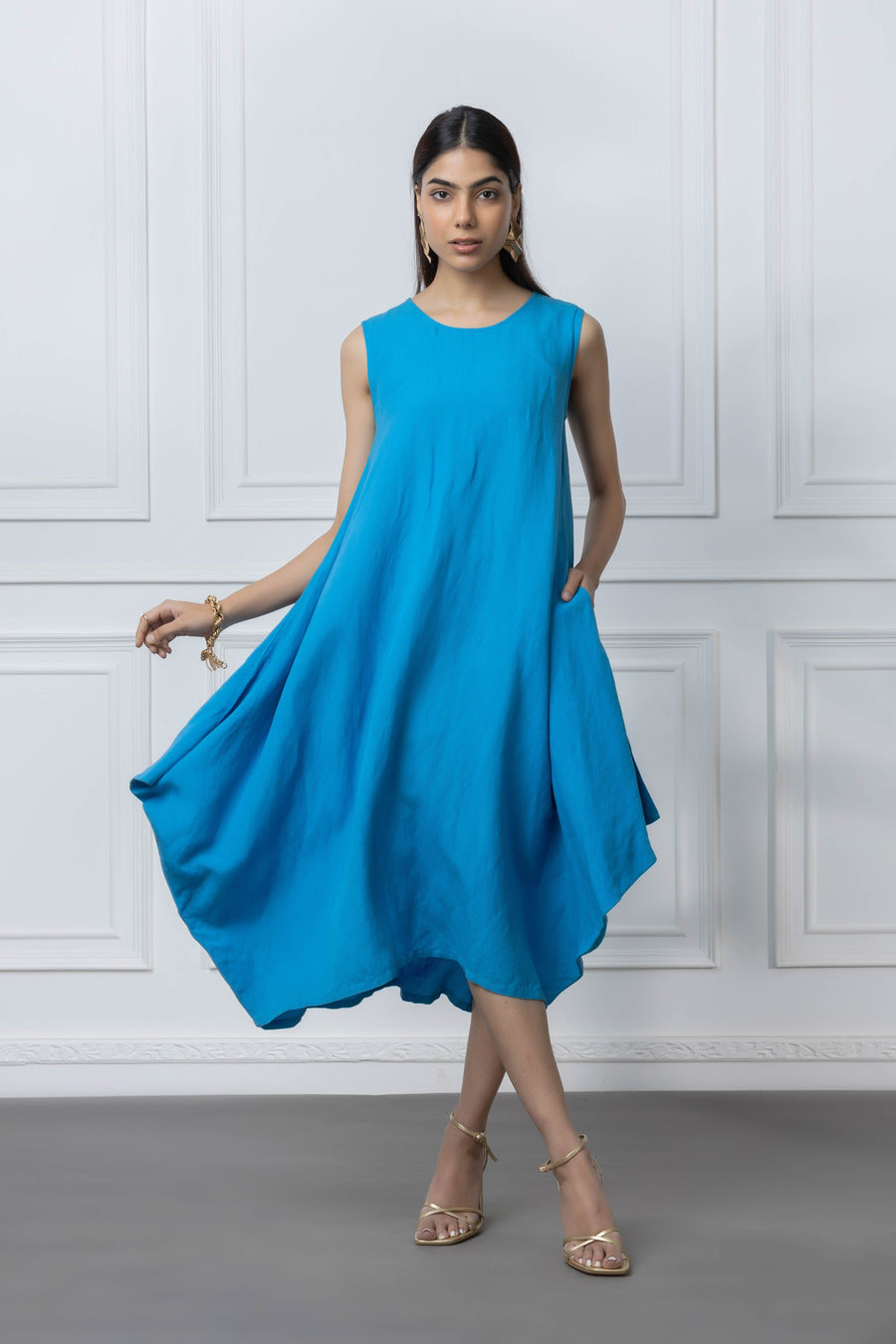 Turquoise Lounge Linen Dress