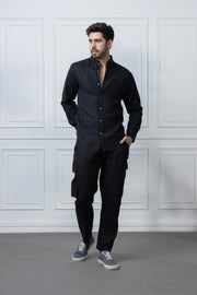 Classic Black Linen Shirt