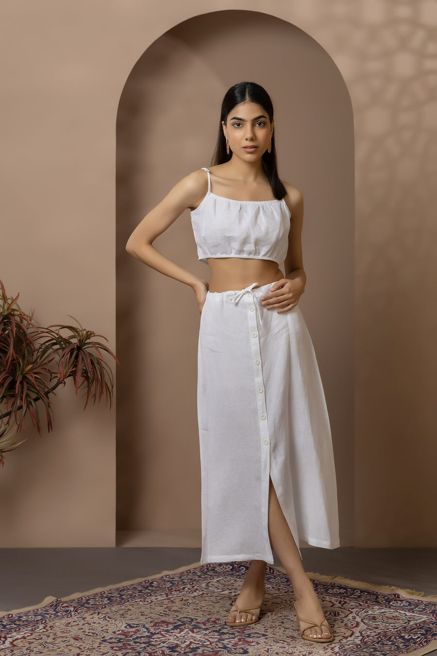 White Linen Co-Ord Set