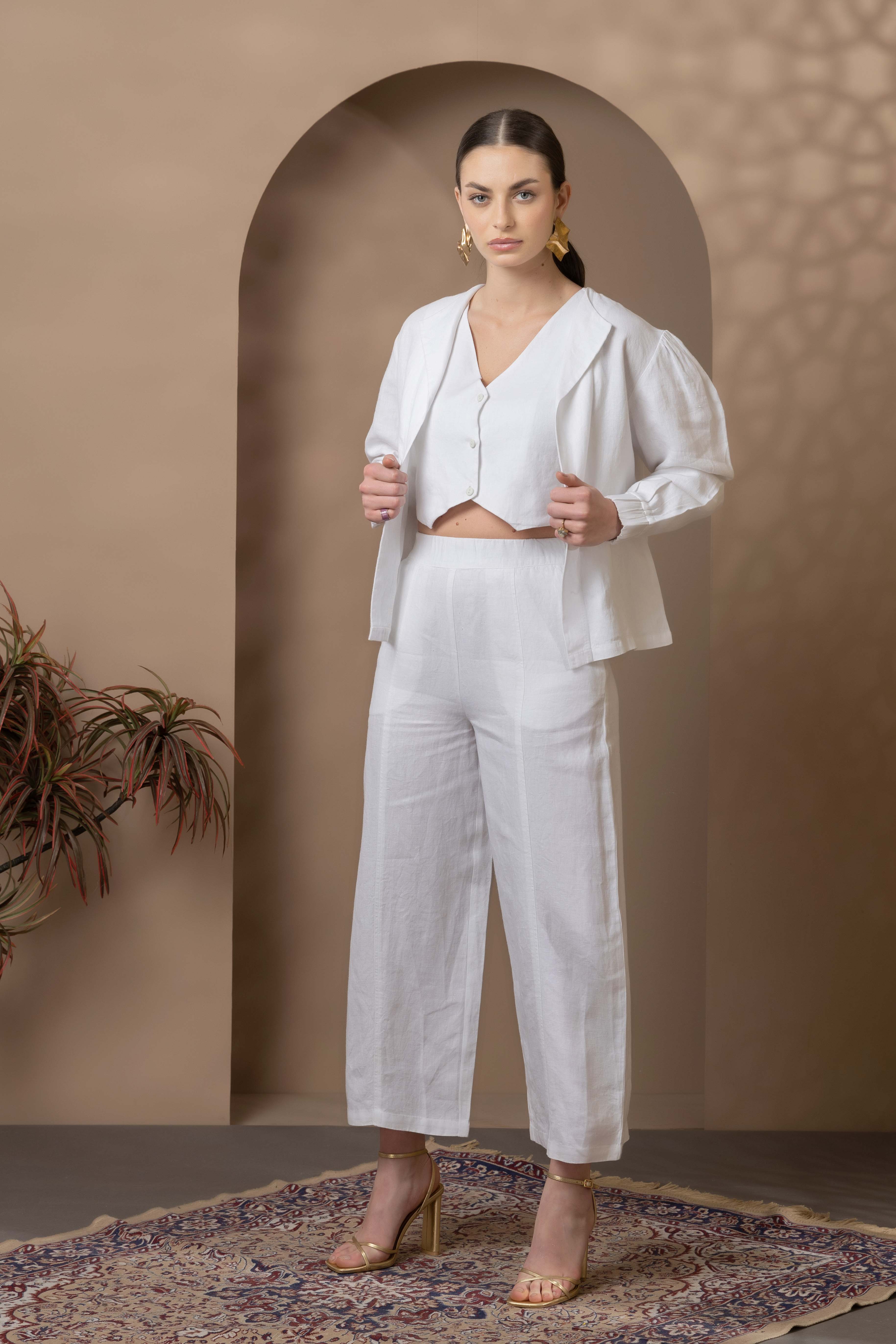 White Linen 3pc Co-Ord Set