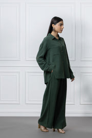 Dark Green Gauze Co Ord Set