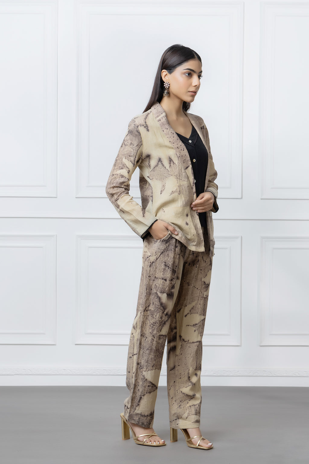 Organic Linen Print 3 Pc Co Ord Set