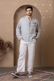 Grey Men's Linen Shirt