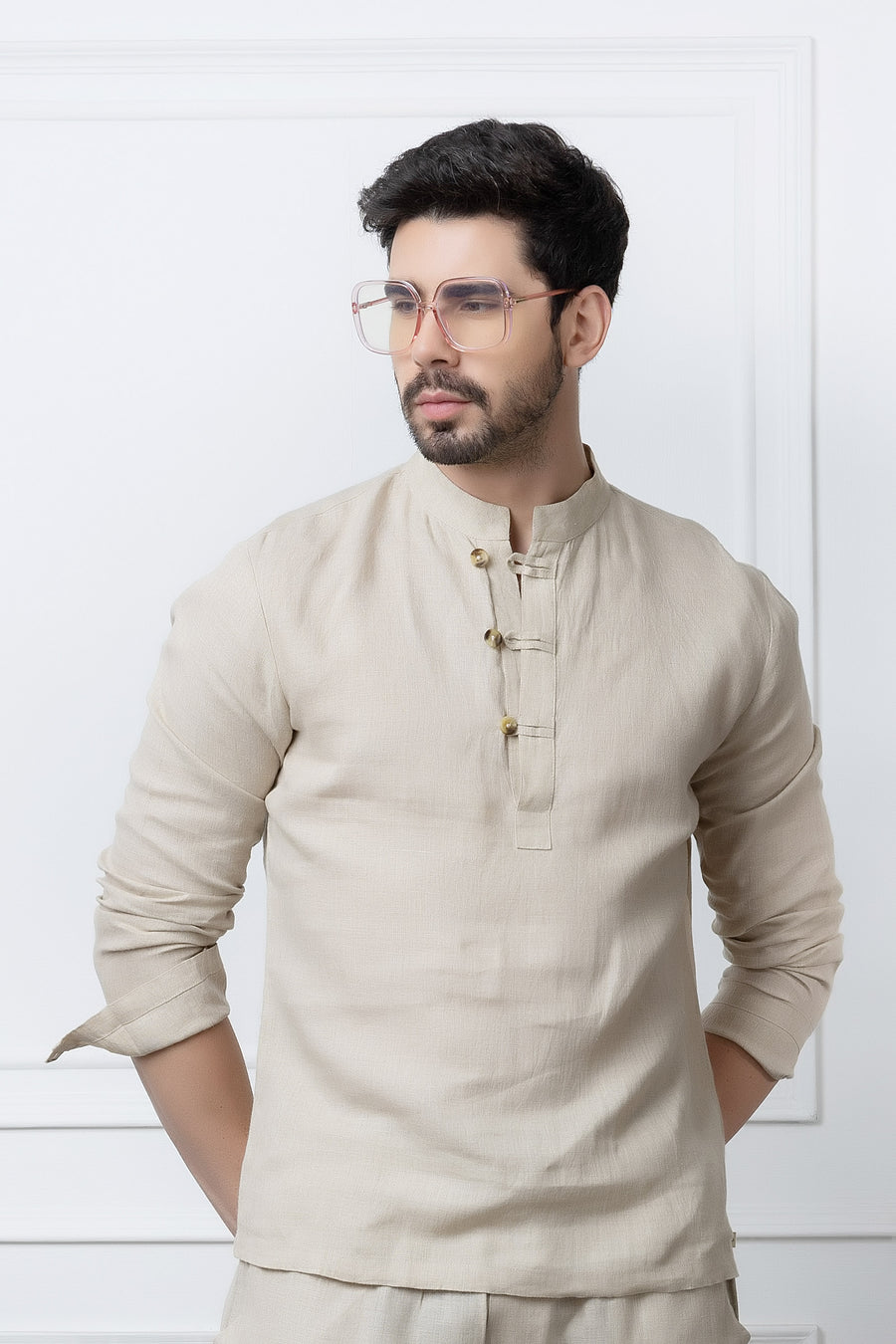 Natural Linen Kurta Shirt