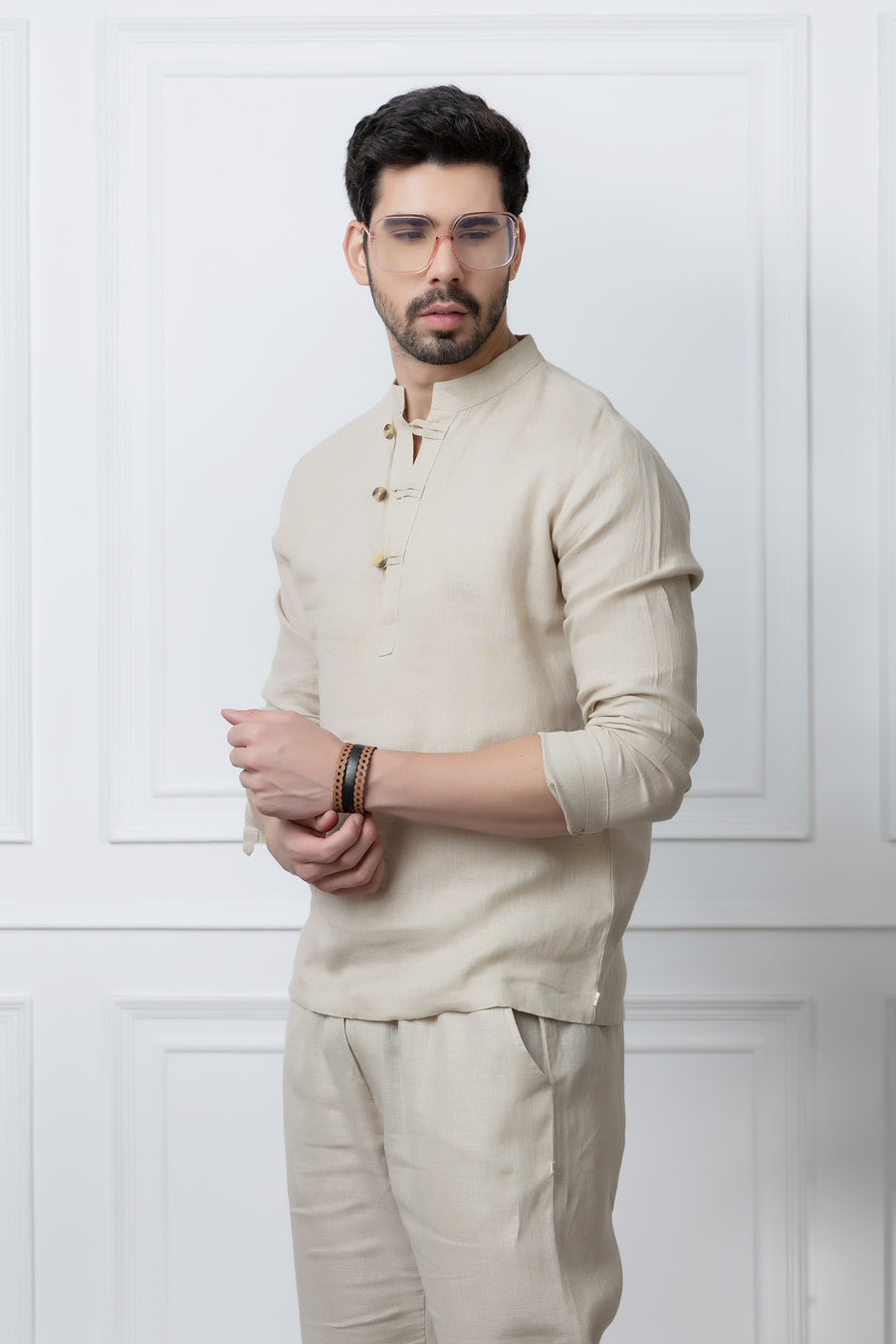 Natural Linen Kurta Shirt