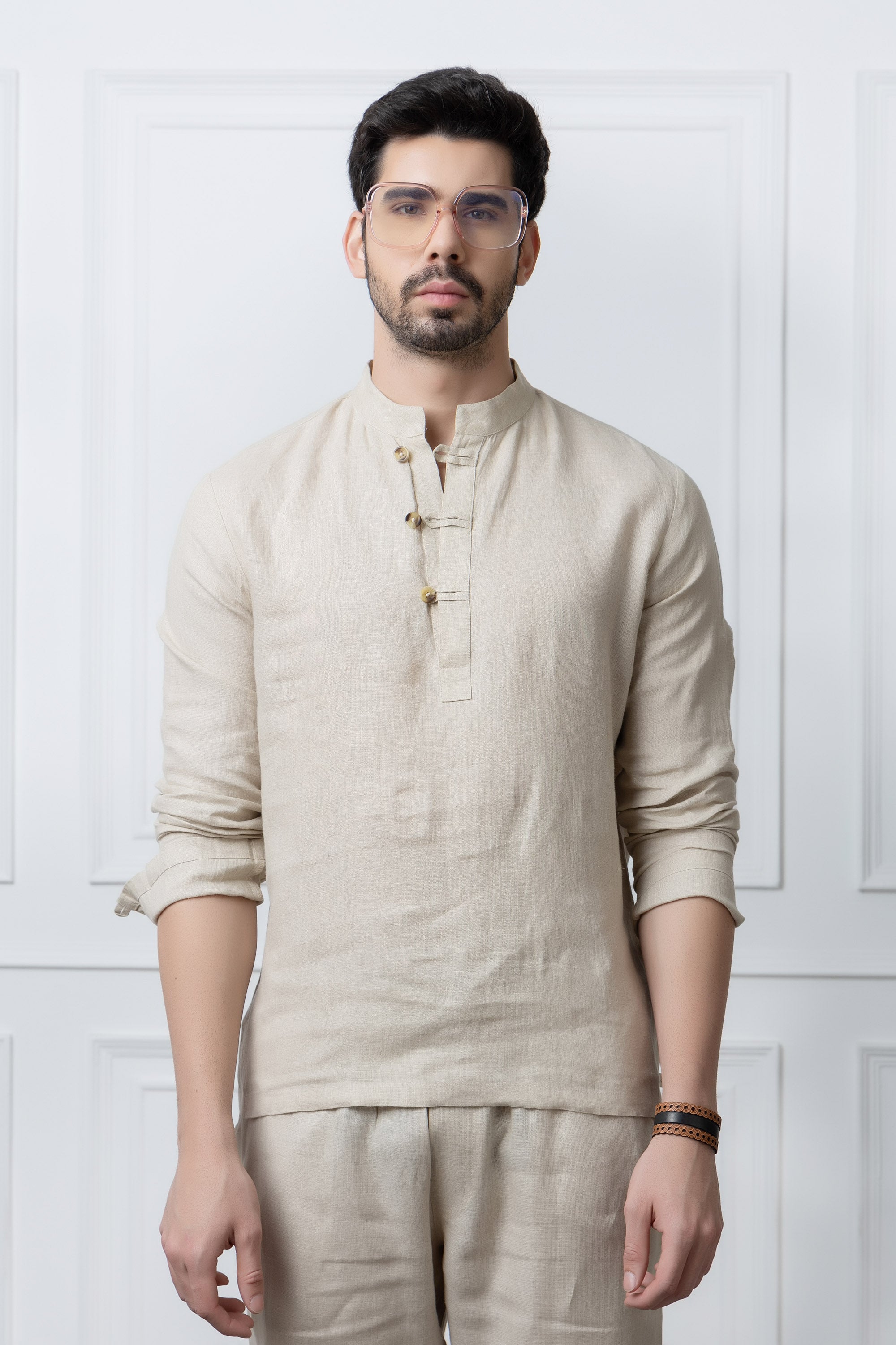 Natural Linen Kurta Shirt