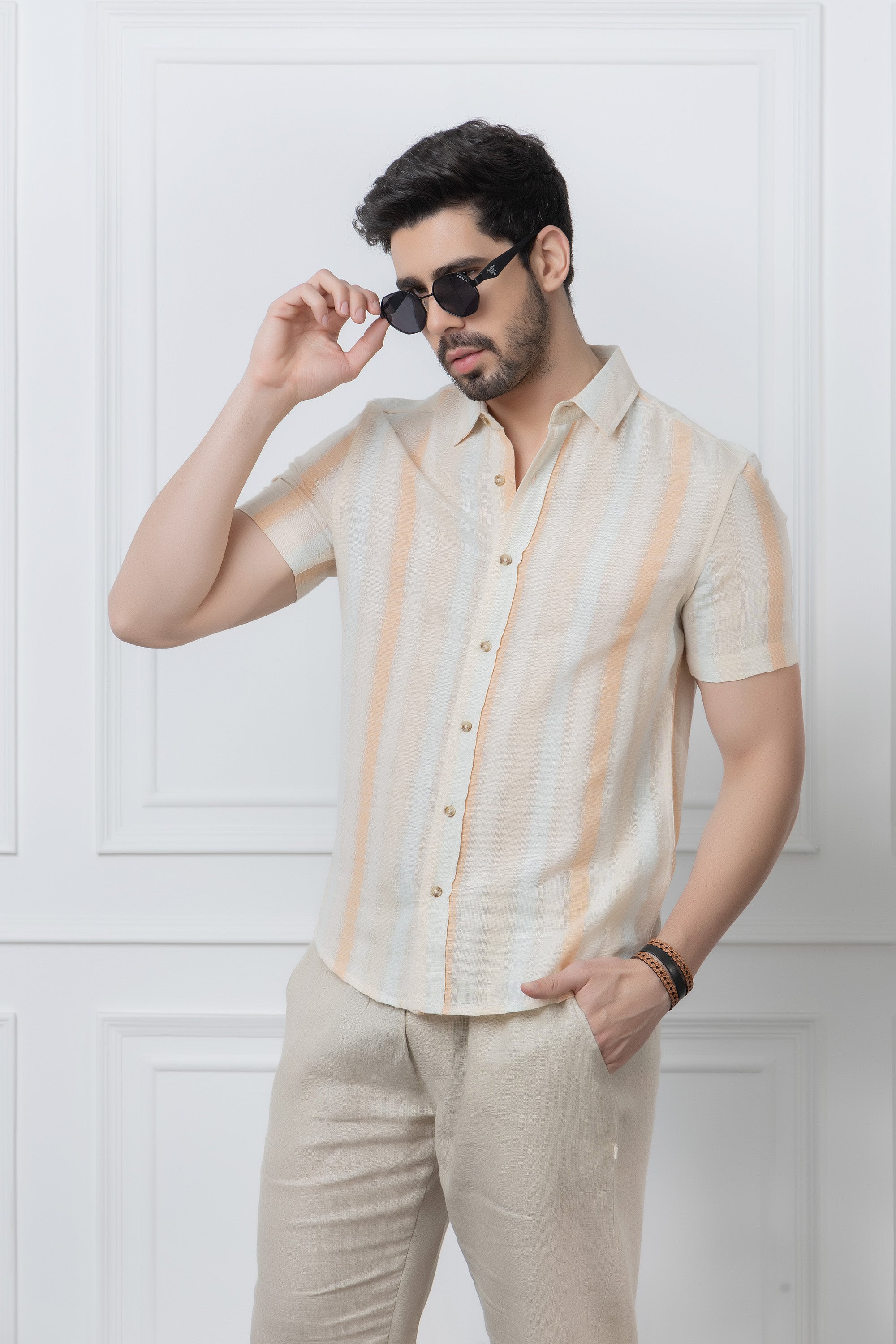 Half Sleeves Striped Shirt