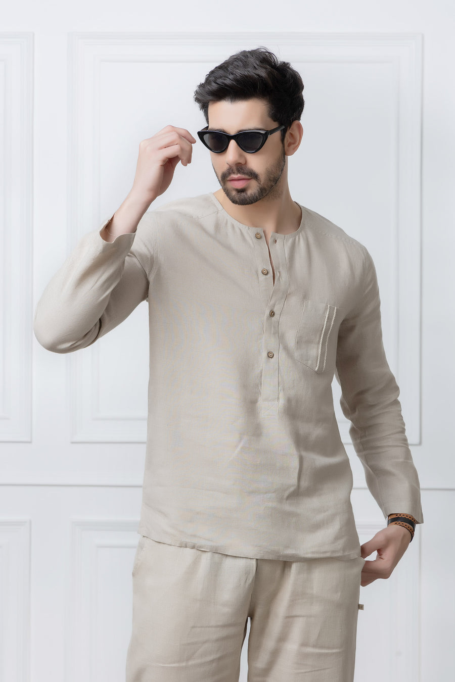 Natural Linen Kurta Shirt