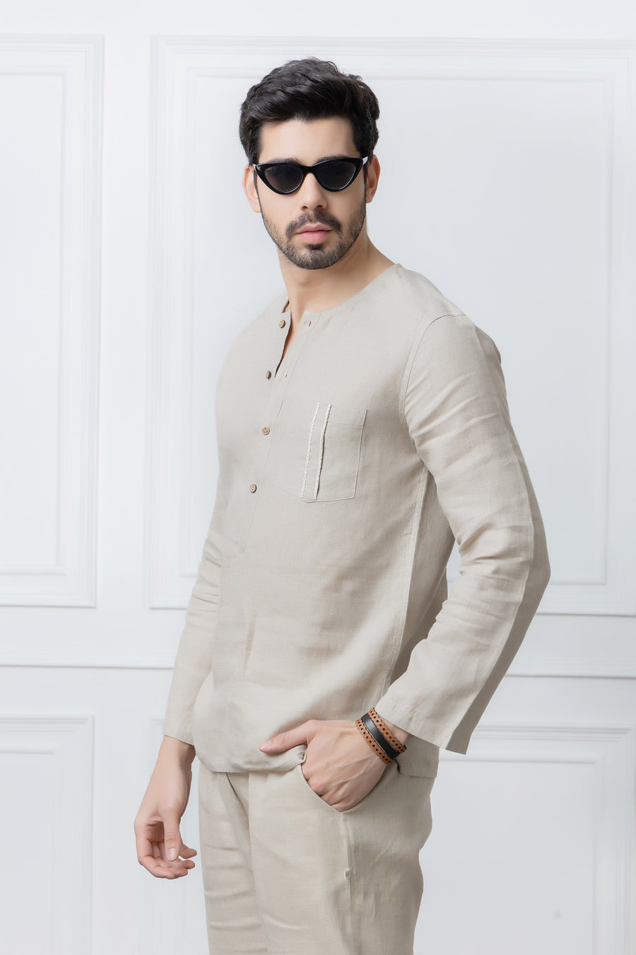 Natural Linen Kurta Shirt