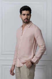 Rose Salmon Linen Shirt