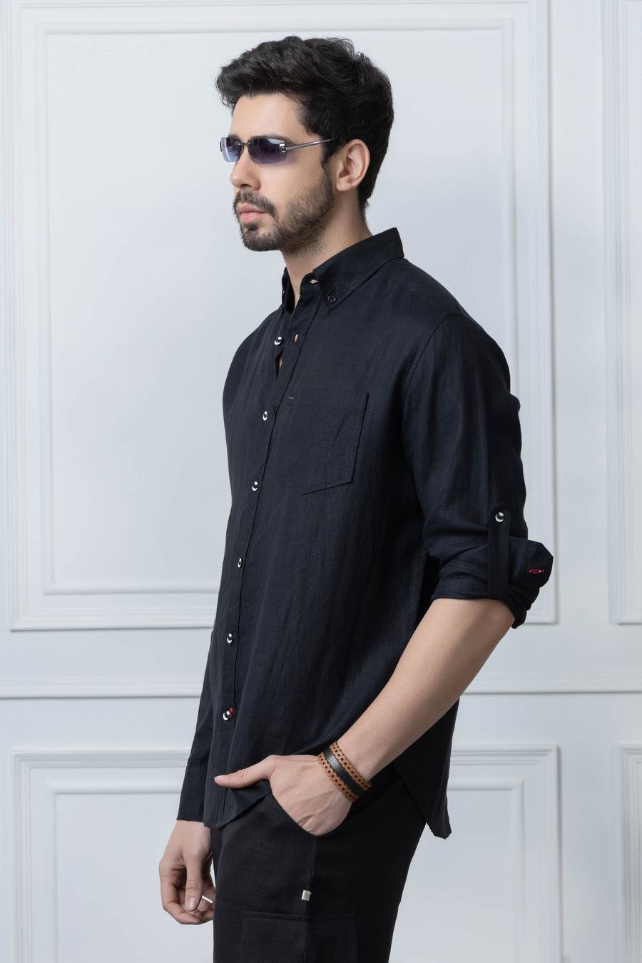 Classic Black Linen Shirt