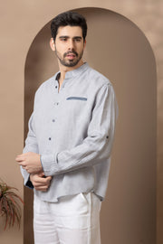 Grey Men's Linen Shirt