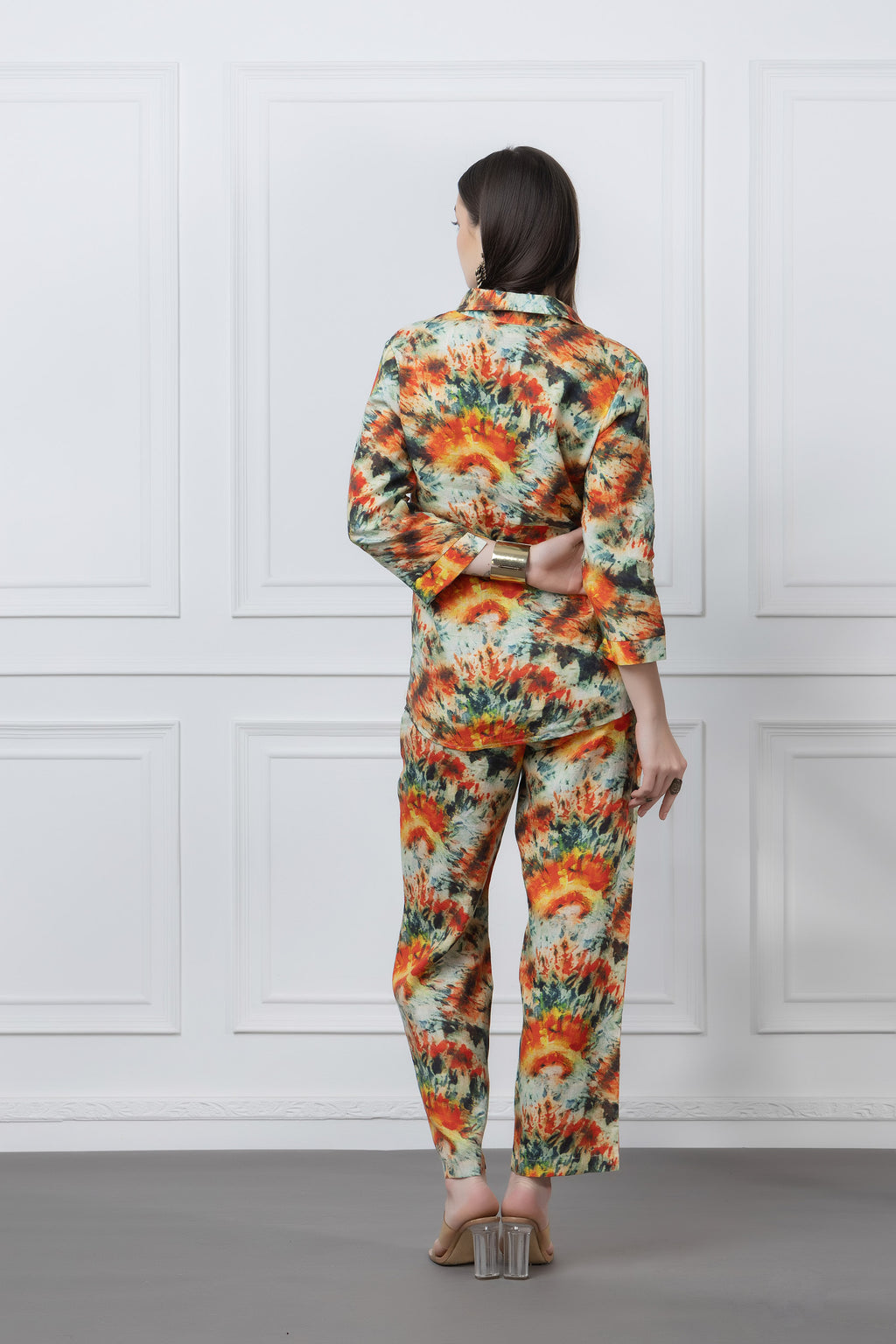 Multi Colour Linen Print Co-Ord Set
