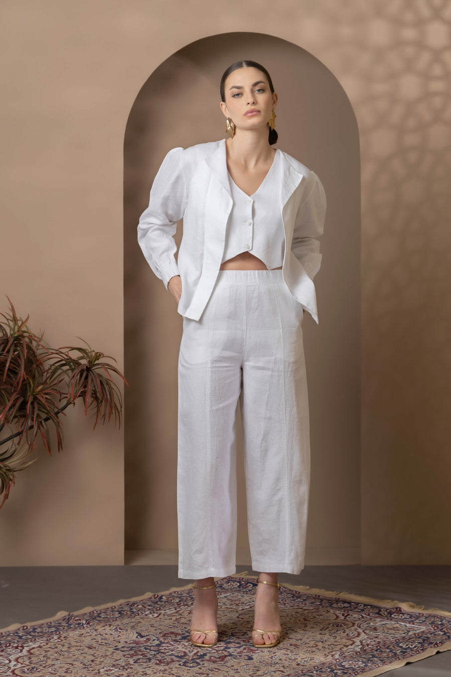 White Linen 3pc Co-Ord Set