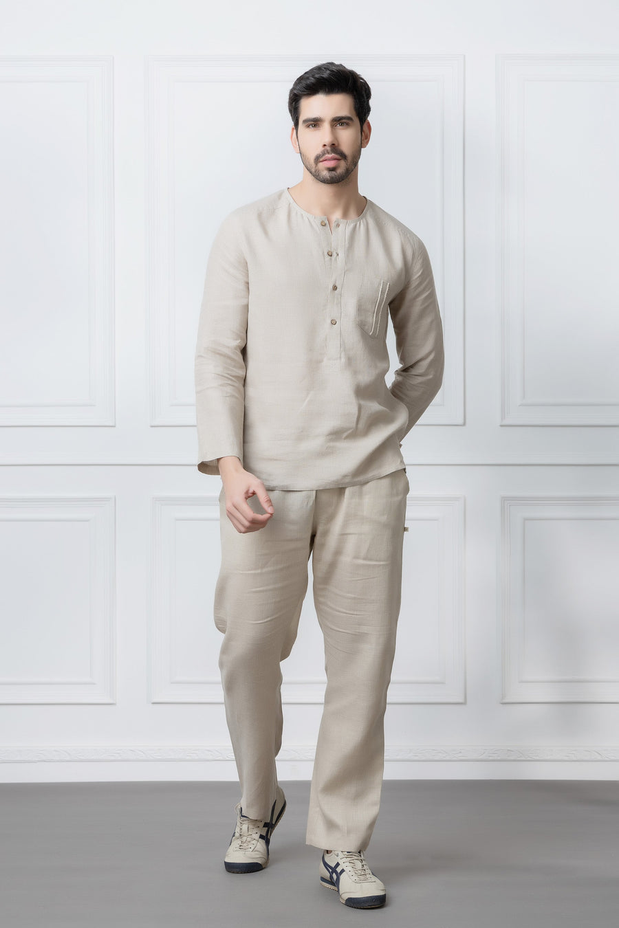 Natural Linen Kurta Shirt