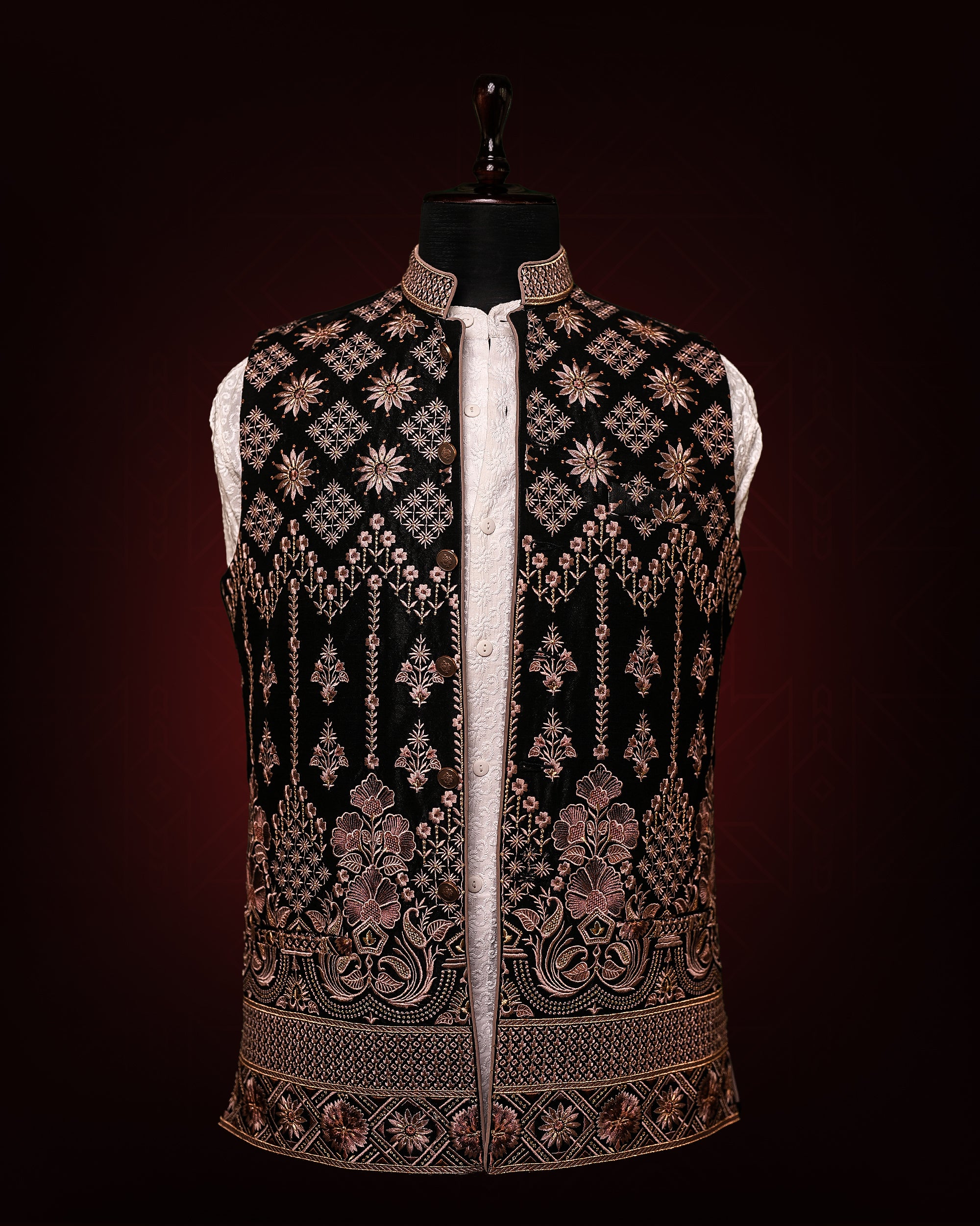 Midnight Orchid Nehru Jacket