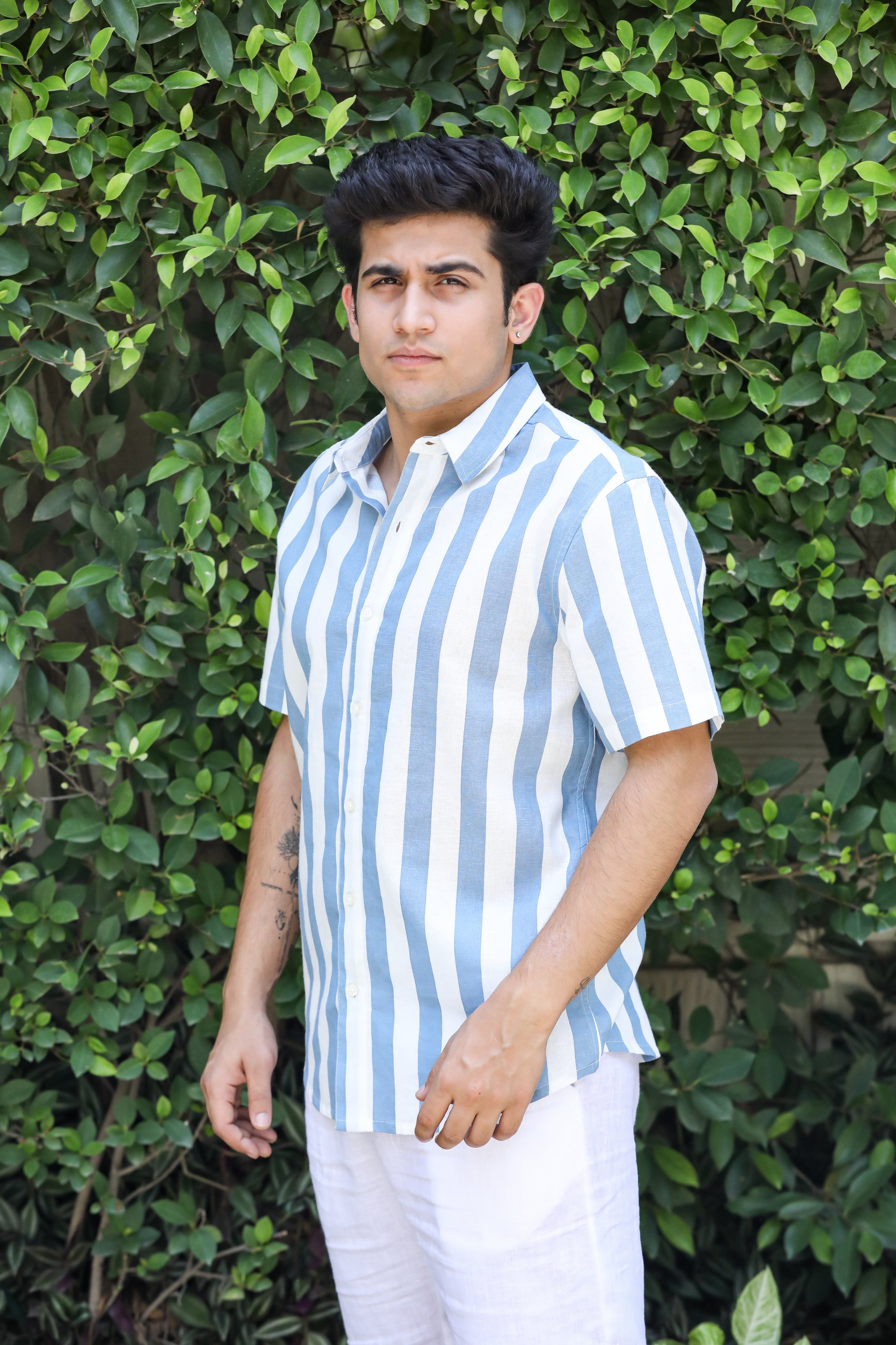 Half Sleeves Striped Shirt