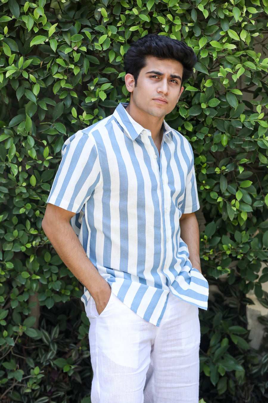 Half Sleeves Striped Shirt