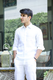 Pure White Linen Shirt